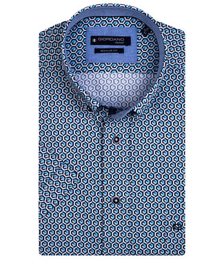 Giordano Regular Fit wit donkerblauw aqua blauw grafische print