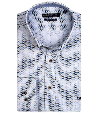 wit met donkerblauw-lichtblauw-beige-groen vissen print