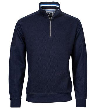 heren sweater donkerblauw met ritsje