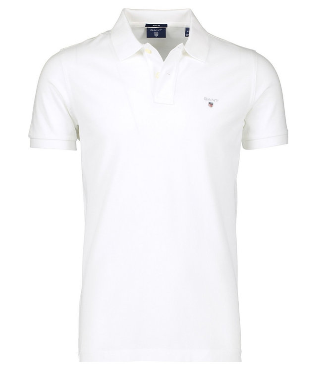 Gant wit heren polo korte mouw regular fit