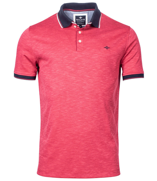 115205-47 heren polo hardroze met donkerblauwe boord