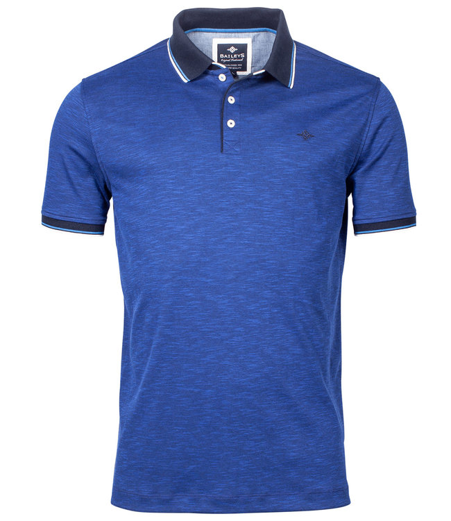 115205-65 heren polo kobaltblauw met donkerblauwe boord