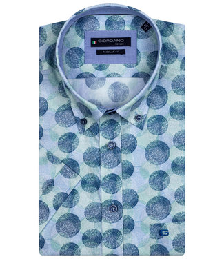 Giordano Regular Fit wit met blauw-lichtblauw-groen circle print