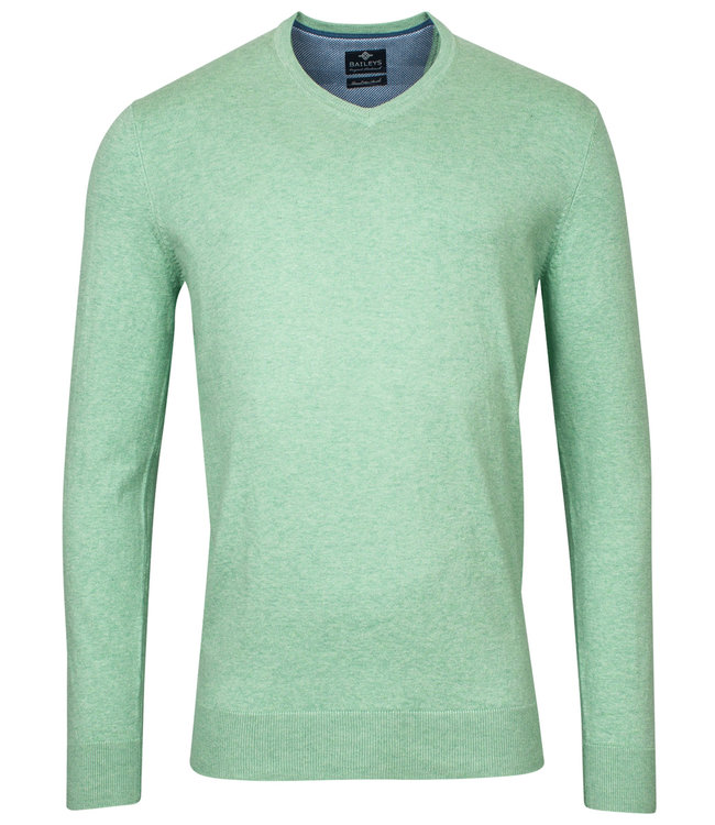 118100-507 heren v-hals trui licht groen 100 procent pima katoen