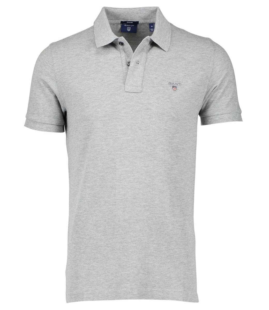 86213 95 Gant heren antraciet grijs melange zipper trui ritsje lamswol