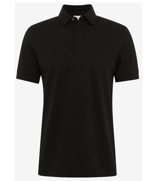 Lacoste regular fit zwart polo zwart krokodil