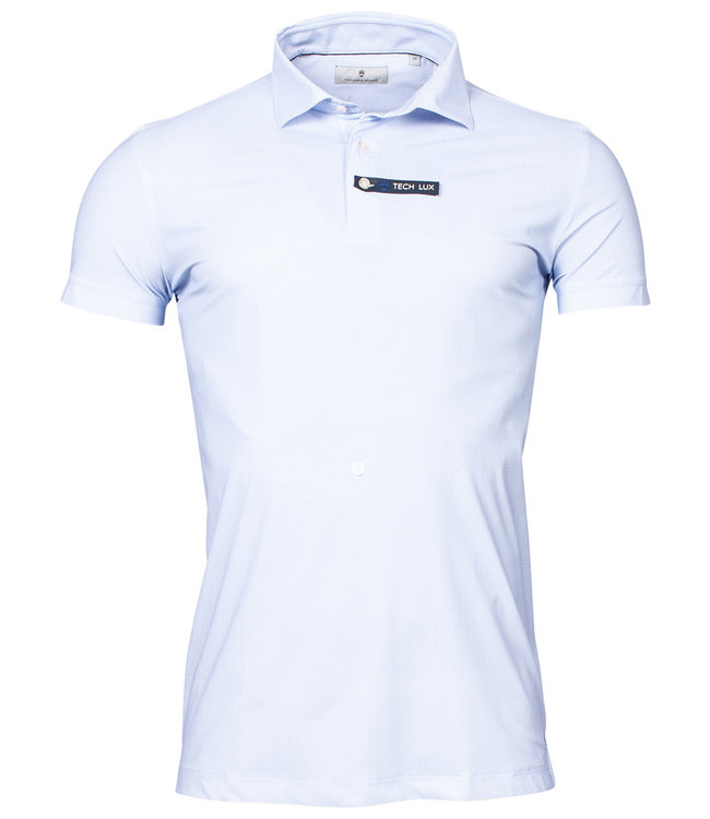 Thomas Maine 1152TM716-61 heren golf polo lichtblauw structuur techno stretch