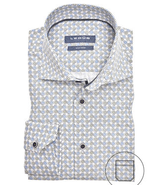 overhemd wit blauw groen grafische print