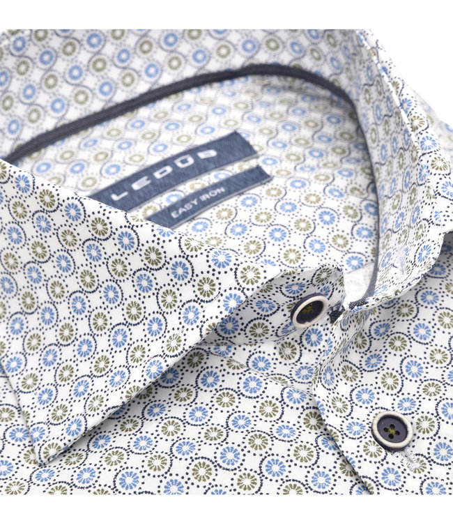 0139909 165-285 heren overhemd wit blauw groen grafische print