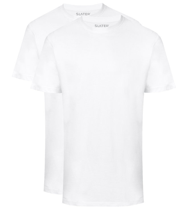 2500 wit heren t-shirts 2-pack ronde hals brede boord regular - Shirtsupplier.nl