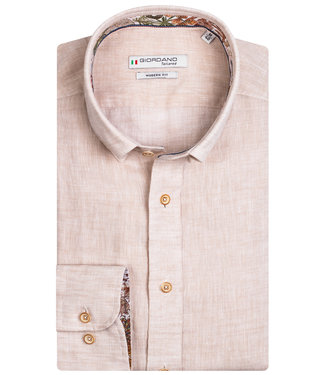 Giordano Tailored heren overhemd beige linnen