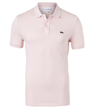 Lacoste slim fit lichtroze polo groen krokodil