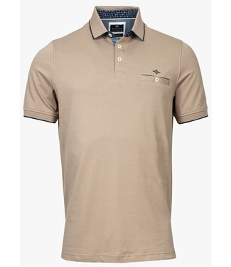 polo bruin katoen stretch