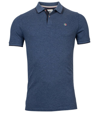 Giordano Tailored polo jeans blauw met donkerblauwe details