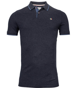 Giordano Tailored polo donkerblauw met blauwe details