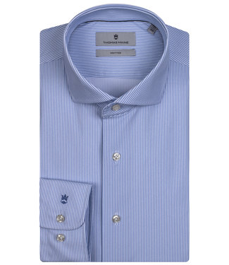 Thomas Maine overhemd lichtblauw-wit fijn streepje