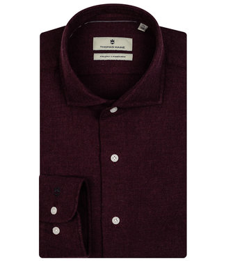 Thomas Maine overhemd bordeaux rood burgundy winter visgraat