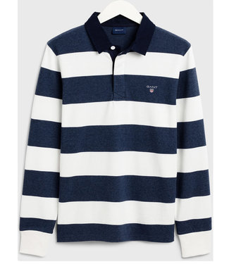 Gant wit-donkerblauw heren rugby shirt sweater