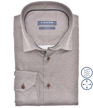 overhemd modern fit bruin print structuur