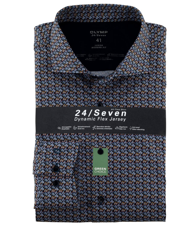 Olymp 1222 84 36 olymp overhemd modern fit grafische print stretch