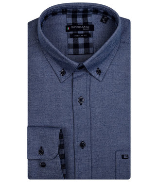 blauw twill donkerblauwe knopen