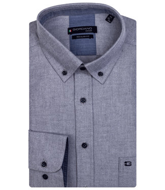 Giordano Regular Fit grijs blauw button down