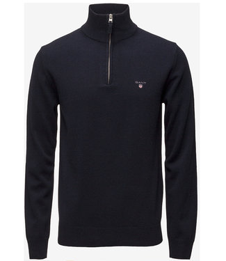 Gant heren donkerblauw zipper trui ritsje