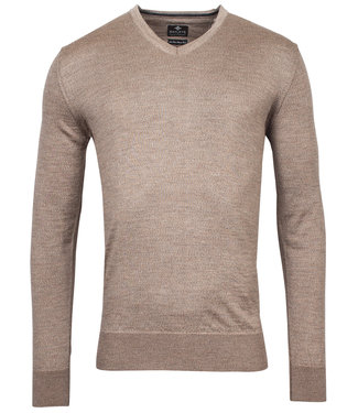 Baileys v-hals trui pullover beige khaki