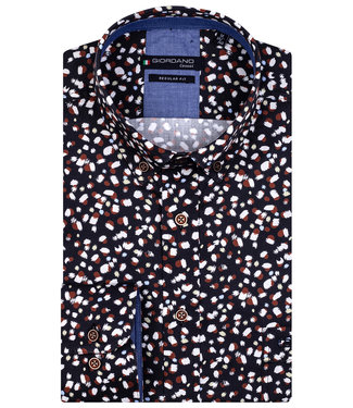 Giordano Regular Fit zwart brique wit grafische print