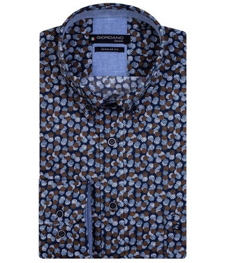 donkerblauw donkerbruin lichtblauw grafische print