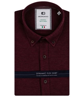 Giordano Tailored heren overhemd bordeaux rood pique melange