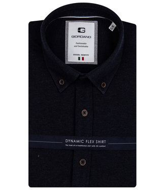 Giordano Tailored heren overhemd donkerblauw pique melange