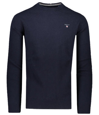 Gant heren donkerblauw ronde hals trui