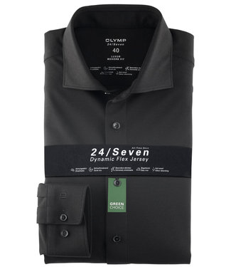 Olymp overhemd zwart dynamic flex jersey