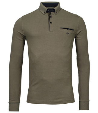 lange mouw polo bruin khaki