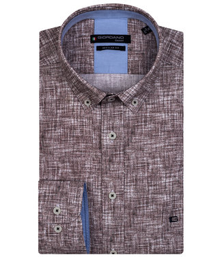 Giordano Regular Fit overhemd bruin structuur print