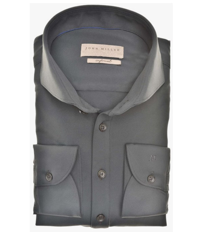 John Miller 5138297 590 donkergroen heren overhemd hyperstretch
