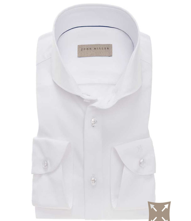 John Miller 5138297 910 wit heren overhemd hyperstretch tailored fit