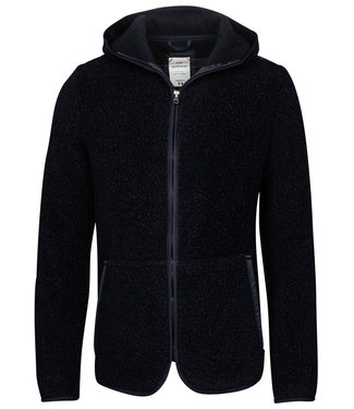 Giordano Tailored donkerblauw heren teddy vest met capuchon teddy