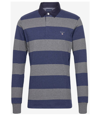 Gant grijs-jeansblauw heren rugby shirt sweater