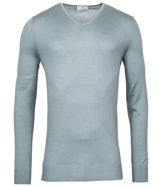 Thomas Maine heren v-hals trui ice blue lichtblauw merino wol