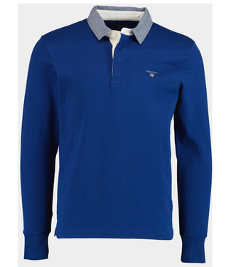 Gant kobaltblauw heren rugby shirt sweater