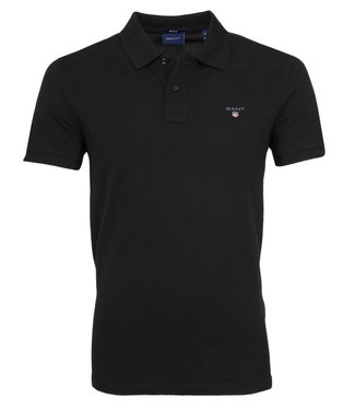 Gant zwart heren polo korte mouw regular fit