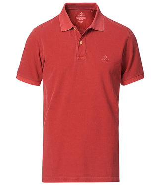 Gant rood rugby red gewassen heren polo korte mouw