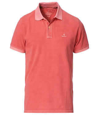 Gant rood roze watermelon pink gewassen heren polo korte mouw