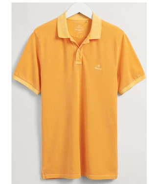 Gant okergeel dahlia orange gewassen heren polo korte mouw