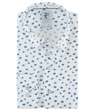 wit met blauw grafische print