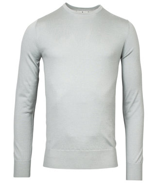 Thomas Maine heren ronde hals trui ijs groen ice green merino wol cashmere