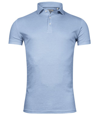 Thomas Maine polo blauw blue 1knoops wide spread