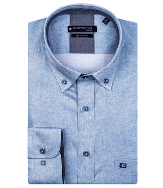 Giordano Regular Fit blauw structuur button down